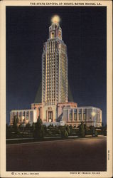 The State Capitol at Night Baton Rouge, LA Postcard Postcard