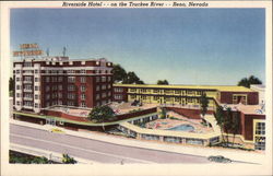 Riverside Hotel on the Truckee River Reno, NV Postcard Postcard