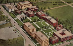 Aerial View of the university of Akron Ohio Postcard Postcard
