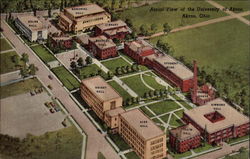 Aerial View of the university of Akron Postcard