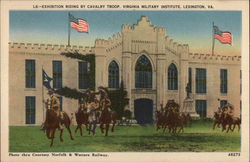 Exhibition Riding by Cavalry Troop, Virginia Military Institute Postcard