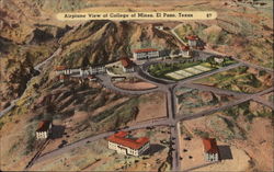 Airplane View of College of Mines El Paso, TX Postcard Postcard