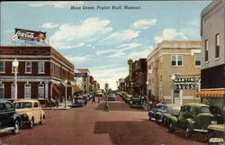 Main Street Poplar Bluff, MO Postcard Postcard