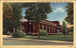 High School Auditorium and Gymnasium Postcard