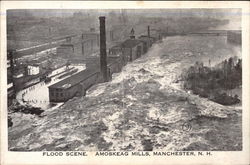 Flood Scene. Amoskeag Mills Postcard