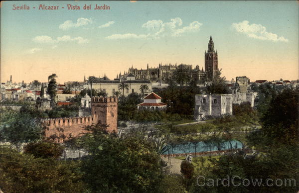 Alcazar - View of the Gardens Sevilla Spain