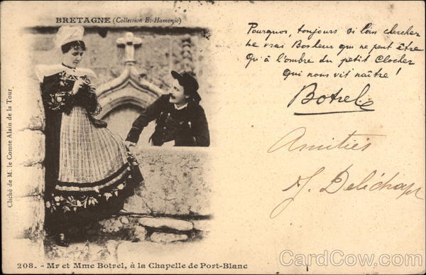 Bretagne, Mr. et Mme Botzel, a la Chapelle de Post-Blanc France