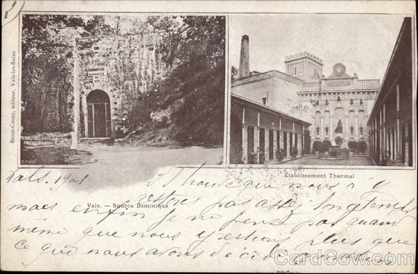 Source Dominique and Establissement Thermal Vals-les-Bains France