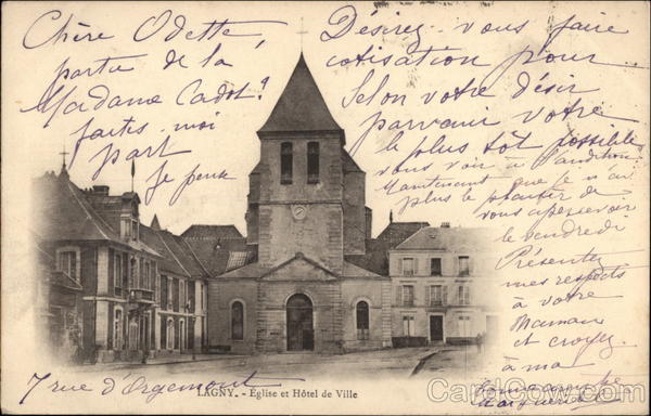 Église et Hôtel de Ville Lagny-sur-Marne France