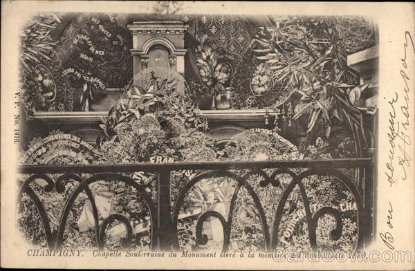 Chapelle Souterraine du Monument élevé à la mémoire des combattants 1870 Champigny France