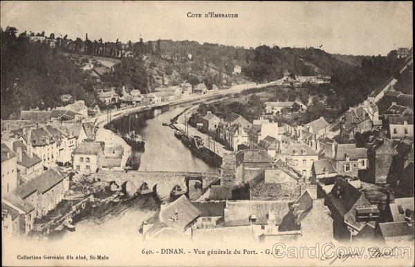 View of Port and Town Dinan France