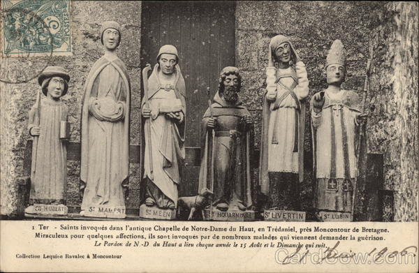 Statues of Saints at the Chapelle de Notre-Dames du Haut - Tredaniel Moncontour de Bretagne France