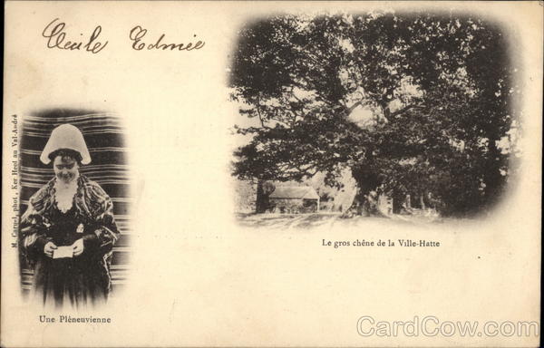 Woman wearing Traditional Costume of Pleneuf France