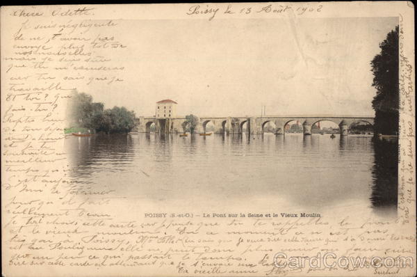 Le Pont sur la Seine et le Vieux Moulin Poissy France