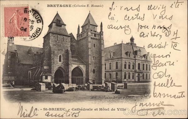 Cathedral and Town Hall St-Brieuc France