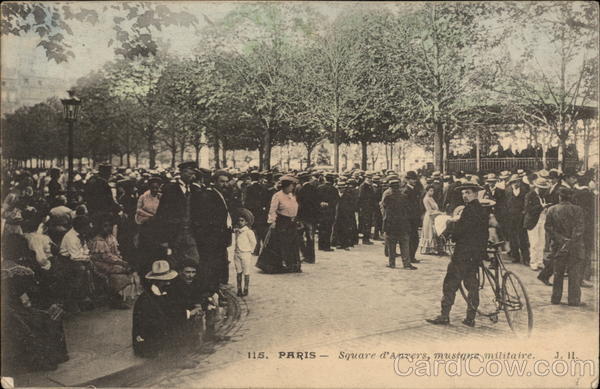 Square d'Anvers Avec la Musique Militaire, Paris France