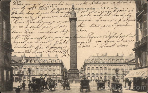 La Place et La Colonne Vendome Paris France