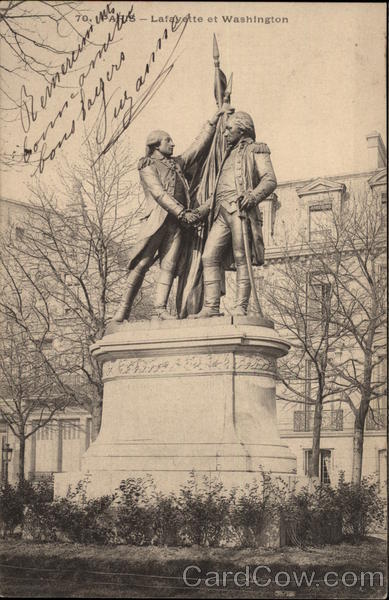 Statue of Lafayette and Washington Paris France