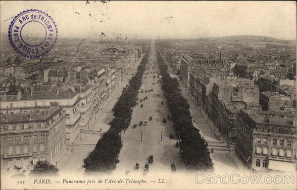 Panorama pris de l'Arc-de-Triomphe Paris France