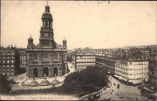Place et Eglise de la Trinite Paris France
