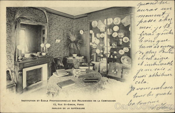 Institution et École Professionnelle des Religieuses de la Compassion - Parloir de la Supérieure Paris