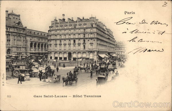 Gare Saint-Lazare and Hotel Terminus Paris France