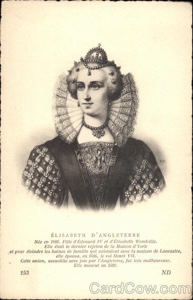 Elizabeth of York, wife of King Henry VII Royalty