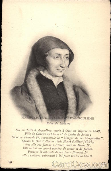 Marguerite de Valois ou d'Angoulème Reine de Navarre