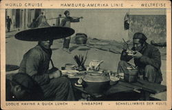 Coolie Having a Quick Lunch Postcard