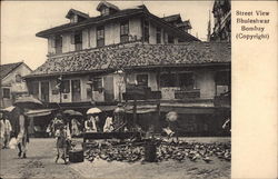 Street View Bhuleshwar Bombay Mumbai, India Postcard Postcard