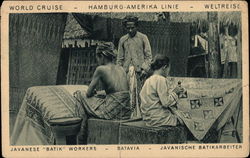 Javanese Batik Workers Postcard
