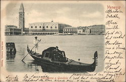 View of the Lagoon and Gondola Postcard