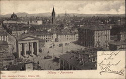 Panorama of City Milan, Italy Postcard Postcard