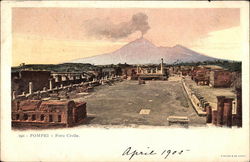 View of Ruins and Mount Vesuvius Postcard