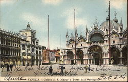 Chiesa di S. Marco e Torre dell' Orologio Postcard