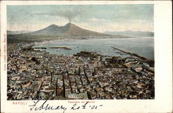 View of City and Vesuvius Postcard