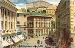 Piazza Fontane Marose Genoa, Italy Postcard Postcard