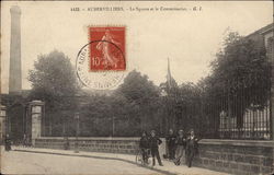 Le Square et le Commissariat Aubervilliers, France Postcard Postcard