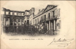 Les Ruines du Palais Saint-Cloud, France Postcard Postcard