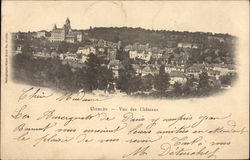 View of Chateau and Town Postcard