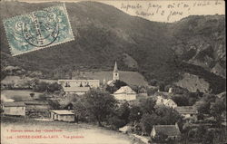 View of Town and Hills Postcard