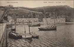 Boats in Harbor Postcard