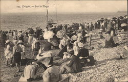 Sur la Plage, Dieppe Postcard