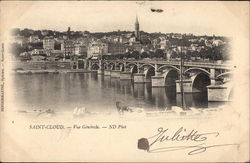 View of Town and Bridge Postcard