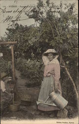Country Woman Postcard