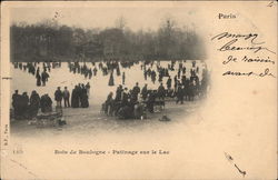Bois de Boulogne - Patinage sur le Lac Postcard