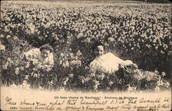 Two Women in a Field of Flowers Postcard