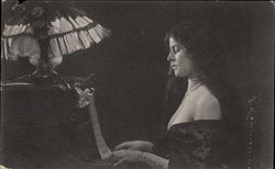 Woman Playing Piano Postcard