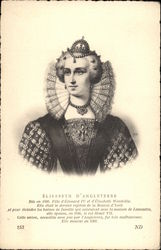 Elizabeth of York, wife of King Henry VII Postcard