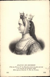 Jeanne de Bourbon Royalty Postcard Postcard